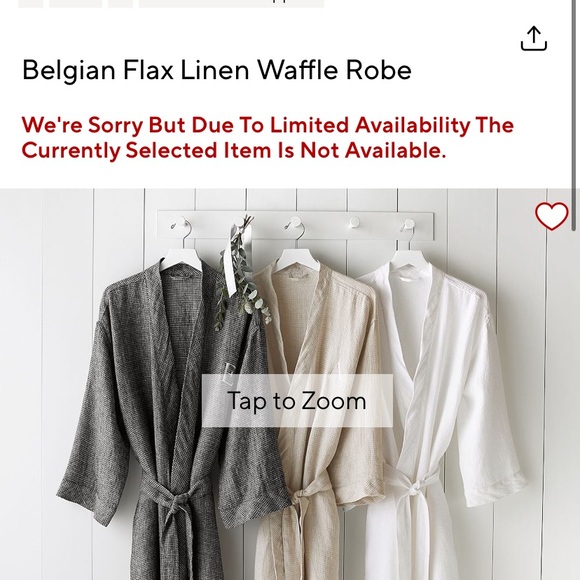 Belgian Flax Linen Waffle Weave Robe (Pottery Barn) - Picture 2 of 5